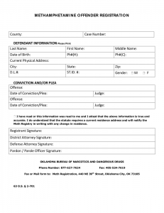 Oklahoma Methamphetamine Offender Registry
